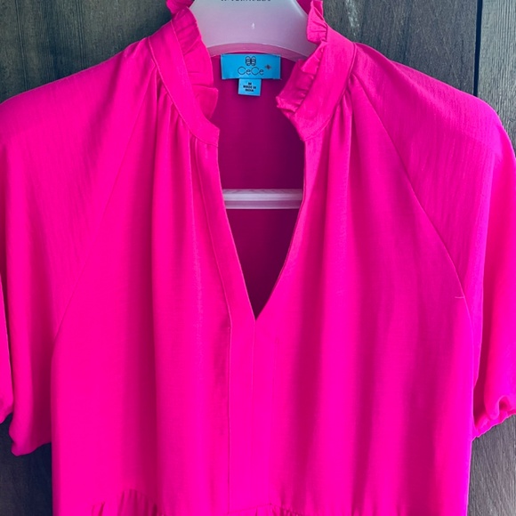 CeCe Ruffle Mock V-Neck Tiered Mini Youth Dress Women's Size М - Picture 7 of 15